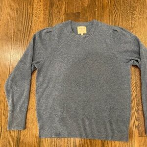 Marea Blue Cashmere Puff Sleeve Sweater